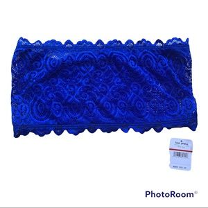 2/$20 Free People Seamless and Lace Bandeau Bralette Bra Royal Blue XS / Small